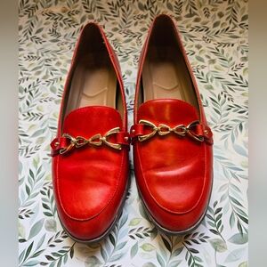 NATURALIZER PREMIUM Red Leather Gala Comfort Dress Flats Loafer Size 9